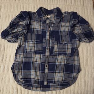 Blue Plaid Pilcro Shirt